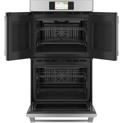 30 In. Smart Double Electric French-Door Wall Oven with Convection Self Cleaning in Stainless Steel
