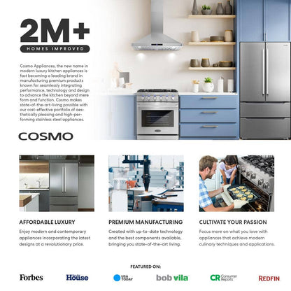 30 In. Lumin Collection 380 CFM Ducted Insert Range Hood, Button Controls, LED Lights, Stainless Steel
