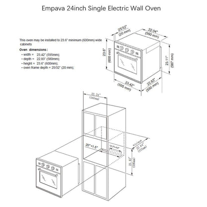 24 In. Single Electric Wall Oven with Convection Fan in Stainless Steel