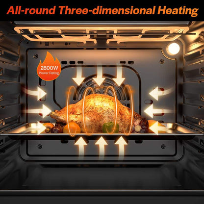 24 In. Single Electric Wall Oven with Convection Fan in Stainless Steel