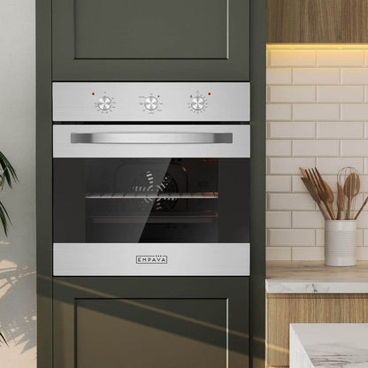 24 In. Single Electric Wall Oven with Convection Fan in Stainless Steel