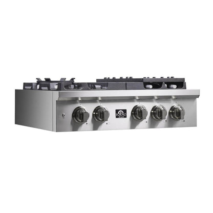 Alta Qualita 30 In. Pro-Style GAS 5 Sealed Brass Burners 100,000 BTU All 304 Stainless Steel