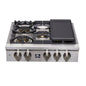 Alta Qualita 30 In. Pro-Style GAS 5 Sealed Brass Burners 100,000 BTU All 304 Stainless Steel