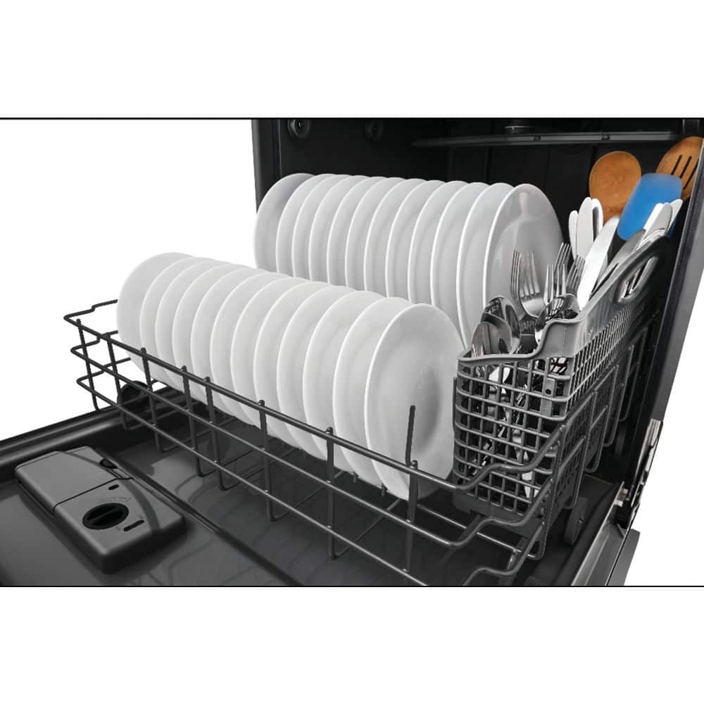 24 in Top Control Built in Tall Tub Dishwasher with Plastic Tub in Stainless Steel with 4-Cycles