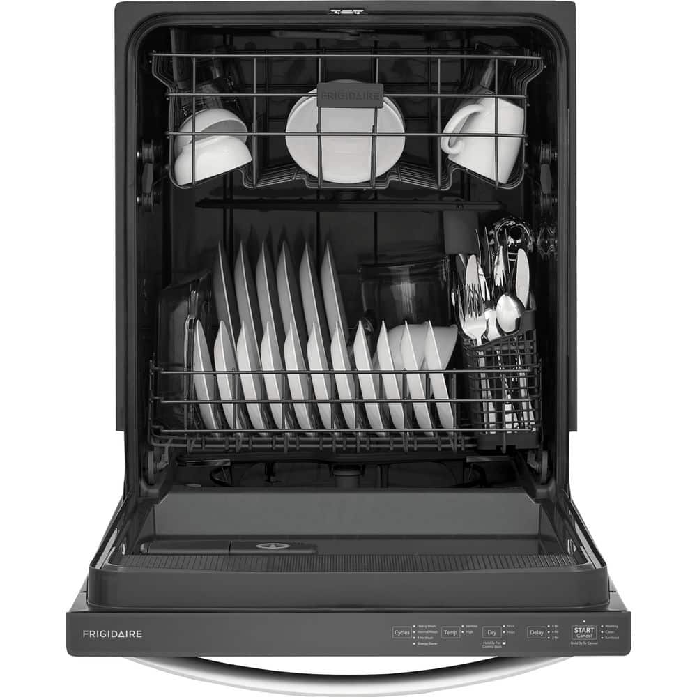 24 in Top Control Built in Tall Tub Dishwasher with Plastic Tub in Stainless Steel with 4-Cycles