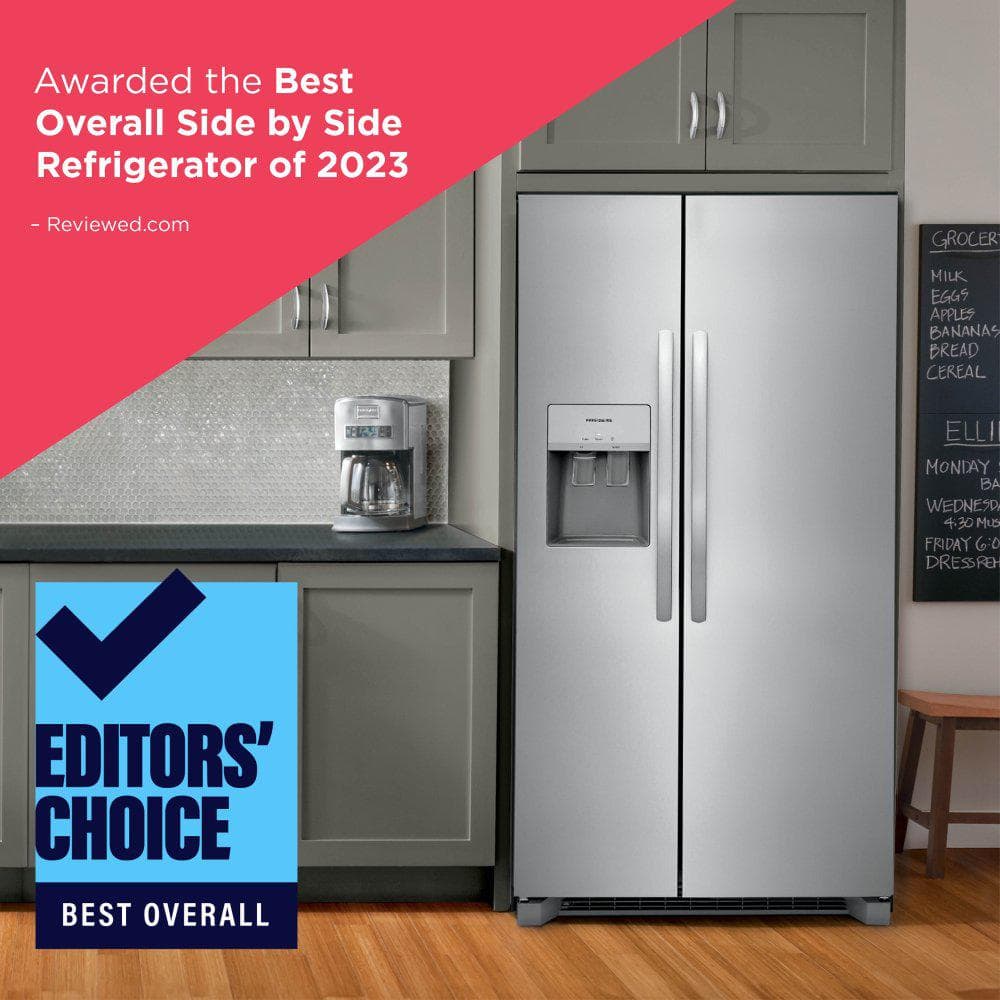 36 In. 26 Cu. Ft. Standard Depth Side by Side Refrigerator in Stainless Steel