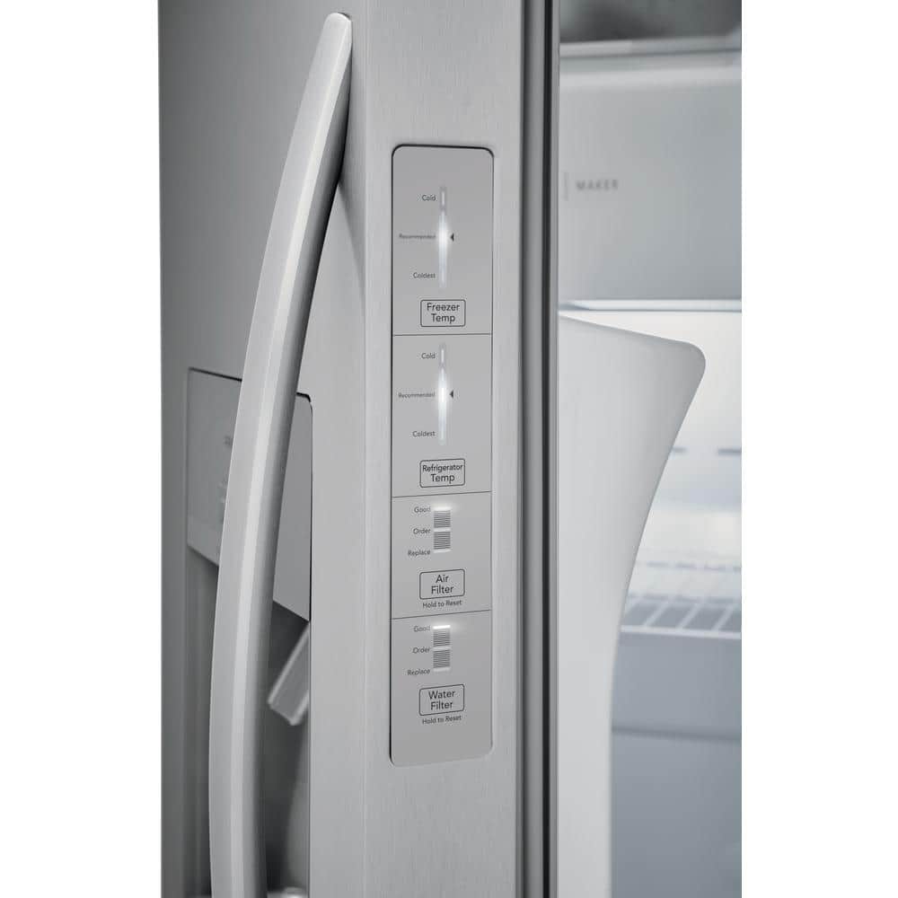 36 In. 26 Cu. Ft. Standard Depth Side by Side Refrigerator in Stainless Steel