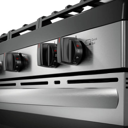 30 In. 5 Burner Freestanding Gas Range in Stainless Steel with Quick Boil and Even Baking Technology