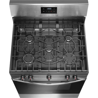 30 In. 5 Burner Freestanding Gas Range in Stainless Steel with Quick Boil and Even Baking Technology