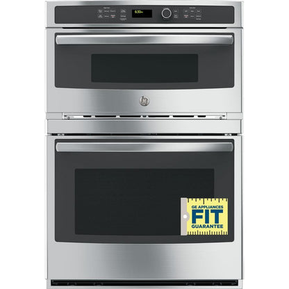 30 In. Double Electric Wall Oven with Built-In Microwave in Stainless Steel