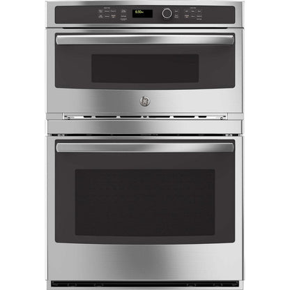 30 In. Double Electric Wall Oven with Built-In Microwave in Stainless Steel