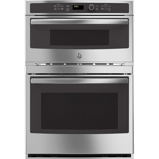 30 In. Double Electric Wall Oven with Built-In Microwave in Stainless Steel