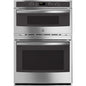 30 In. Double Electric Wall Oven with Built-In Microwave in Stainless Steel