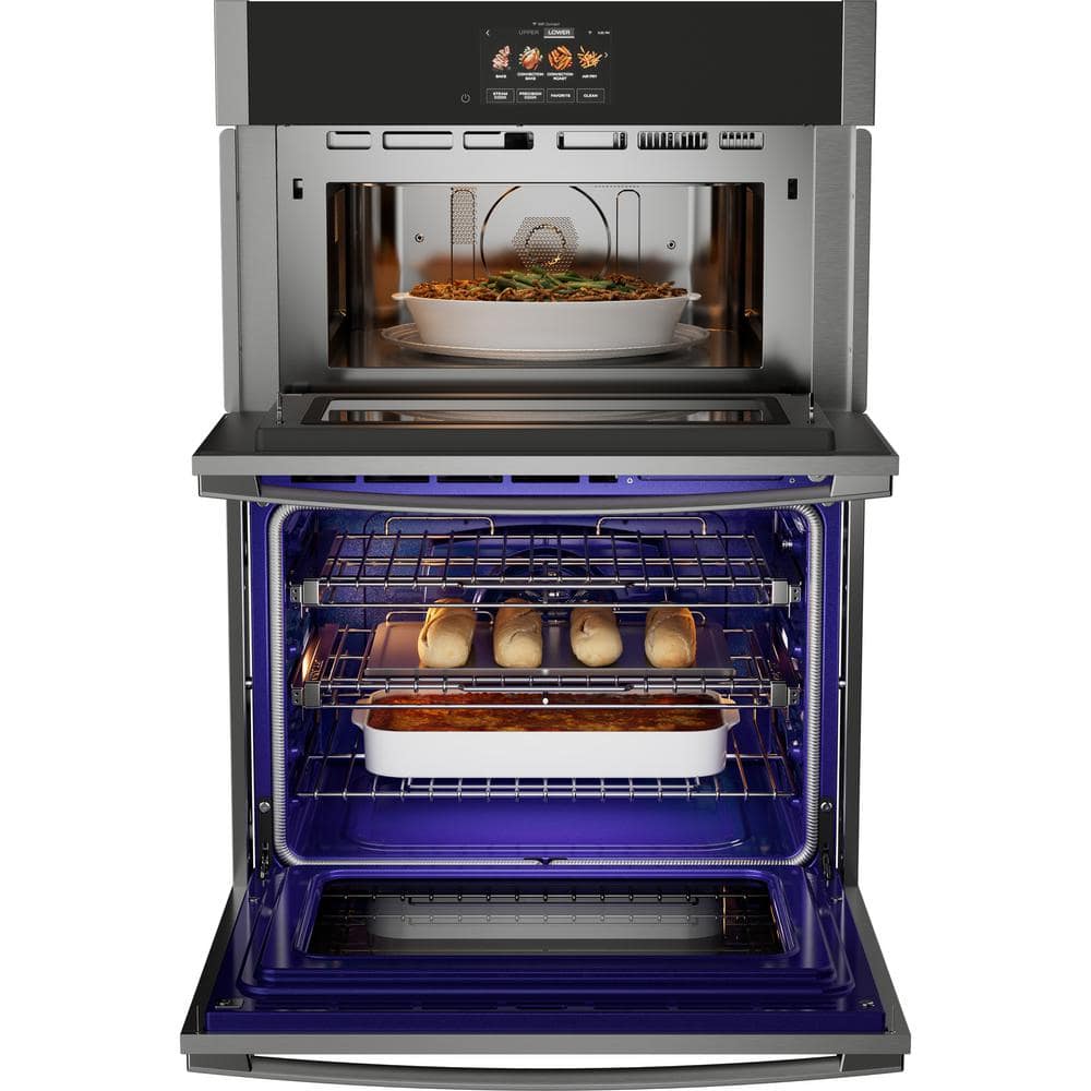 Profile 30 In. Combination Double Electric Wall Oven with Convection, Air Fry, and Self-Cleaning with Steam Clean