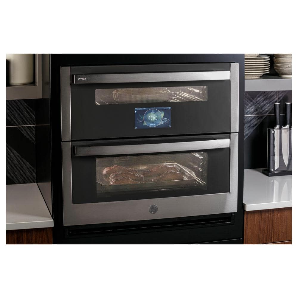 Profile 30 In. Smart Double Electric Wall Oven with Convection and Self Clean in Stainless Steel