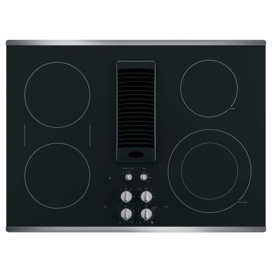 Profile 30 In. 4 Burner Element Downdraft Electric Cooktop in Stainless Steel