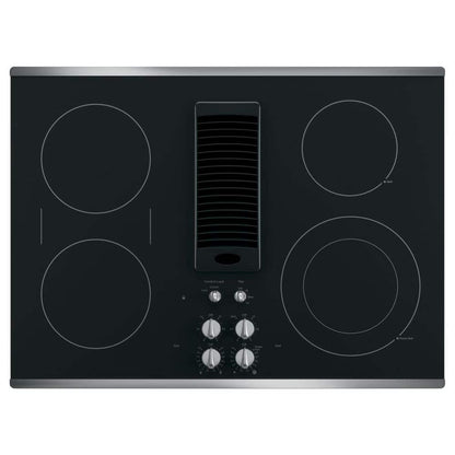 Profile 30 In. 4 Burner Element Downdraft Electric Cooktop in Stainless Steel