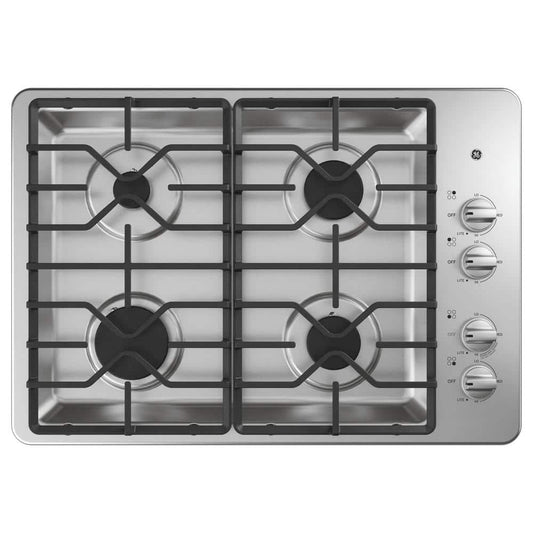 30 In. Gas Cooktop in Stainless Steel with 4-Burners Including Power Burners