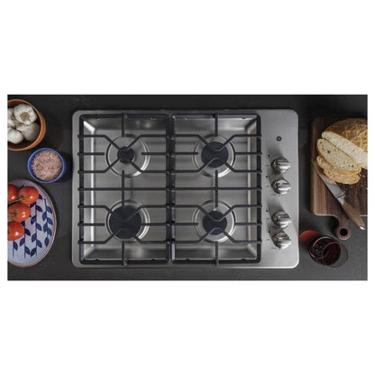 30 In. Gas Cooktop in Stainless Steel with 4-Burners Including Power Burners