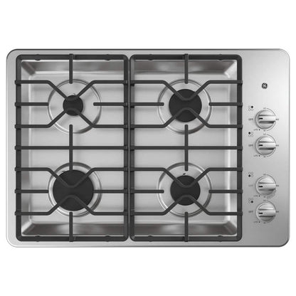 30 In. Gas Cooktop in Stainless Steel with 4-Burners Including Power Burners
