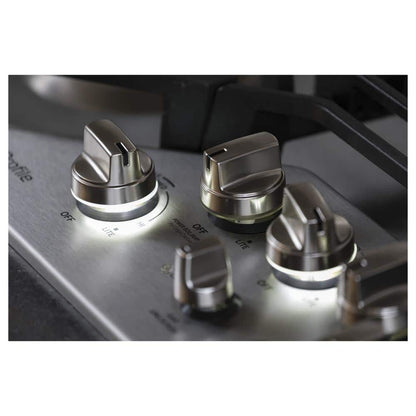 Profile 36 In. Gas Cooktop in Stainless Steel with 5 Burners Including Power Boil Burners