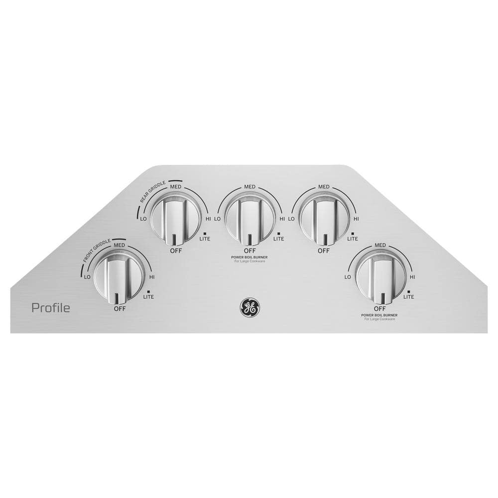 Profile 36 In. Gas Cooktop in Stainless Steel with 5 Burners Including Power Boil Burners