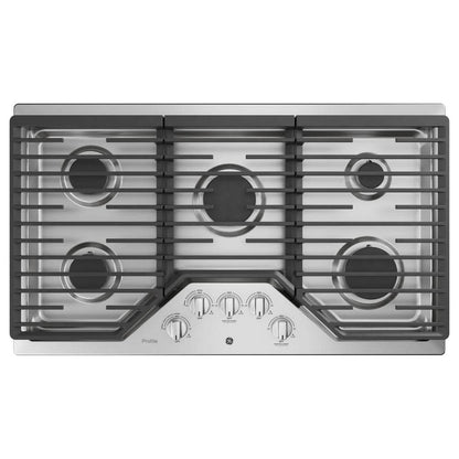 Profile 36 In. Gas Cooktop in Stainless Steel with 5 Burners Including Power Boil Burners