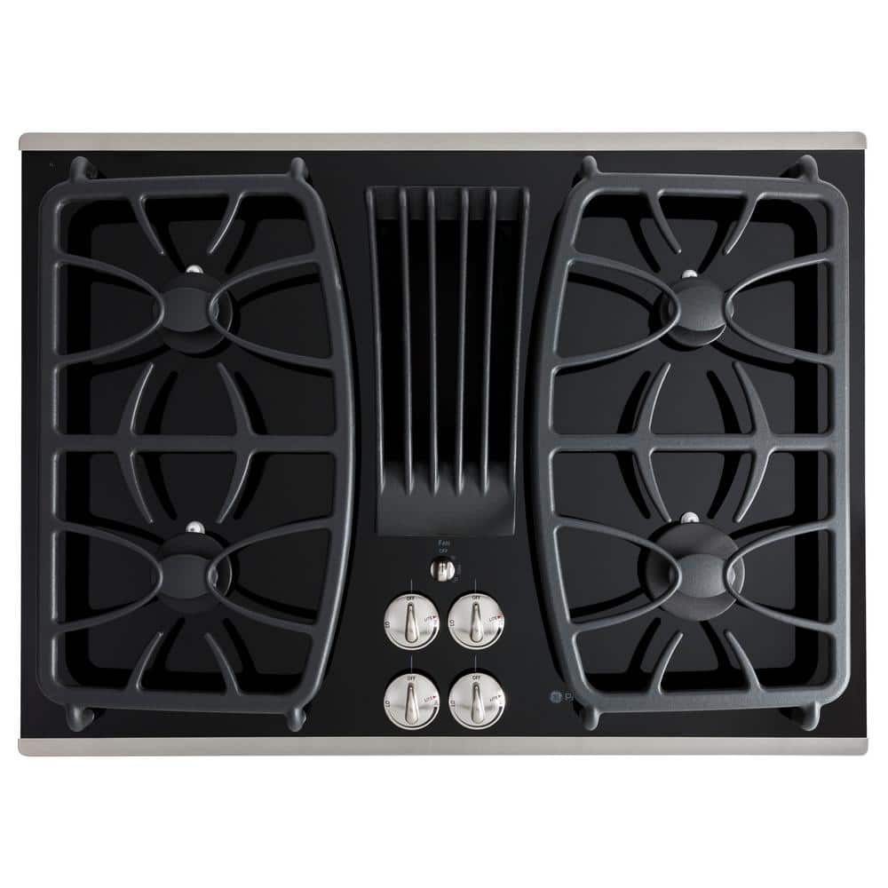 Profile 30 In. Gas Downdraft Cooktop in Stainless Steel with 4 Burners