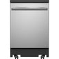 24 In. Top Control Portable Stainless Steel Dishwasher with Stainless Steel Interior, Sanitize, 54 Dba