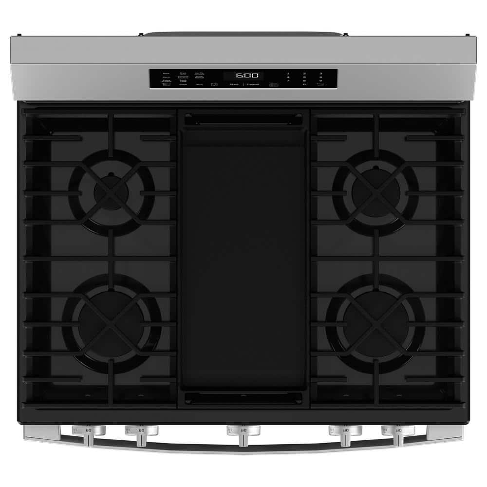 30 In. 5-Burners Smart Free-Standing Gas Convection Range in Stainless with Easywash Oven Tray and No-Preheat Air Fry