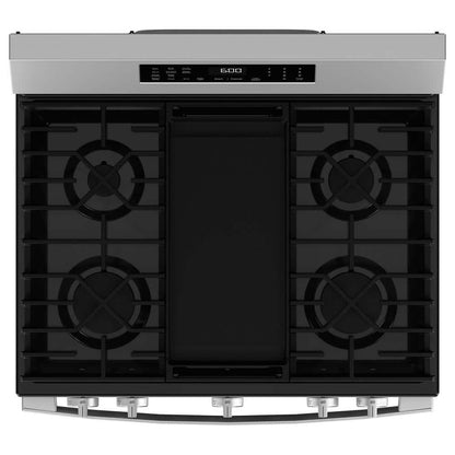 30 In. 5-Burners Smart Free-Standing Gas Convection Range in Stainless with Easywash Oven Tray and No-Preheat Air Fry