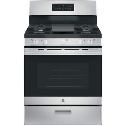 30 In. 5.0 Cu. Ft. Freestanding Gas Range in Stainless Steel with Griddle