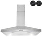 30 In. 217 CFM Convertible Kitchen Wall Mount Range Hood in Stainless Steel with Push Control, Leds and Carbon Filters