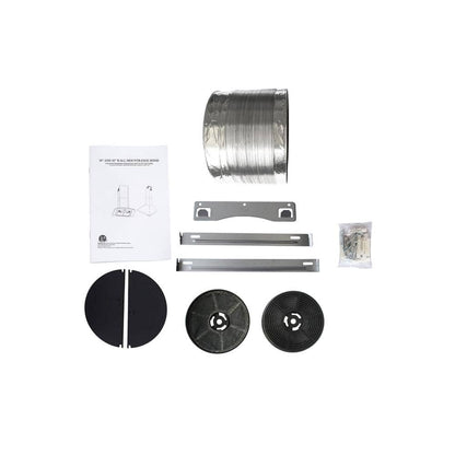 30 In. 217 CFM Convertible Kitchen Wall Mount Range Hood in Stainless Steel with Push Control, Leds and Carbon Filters