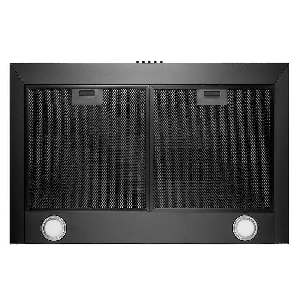 30 In. 217 CFM Convertible Black Painted Stainless Steel Wall Mount Range Hood with LED and Carbon Filters