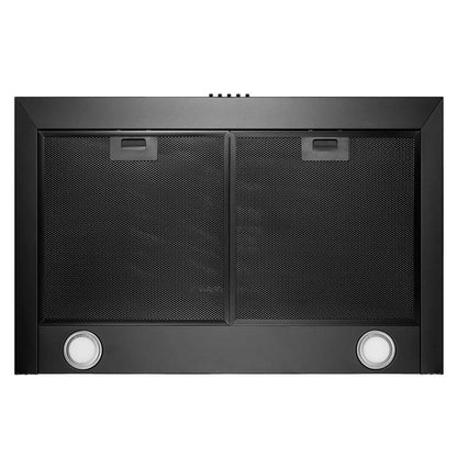 30 In. 217 CFM Convertible Black Painted Stainless Steel Wall Mount Range Hood with LED and Carbon Filters