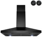 30 In. 217 CFM Convertible Black Painted Stainless Steel Wall Mount Range Hood with LED and Carbon Filters