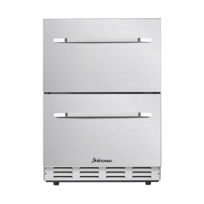 5.1 Cu.Ft 24 In. Built-In Undercounter Double Drawer Refrigerator in Stainless Steel
