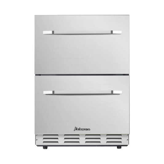 5.1 Cu.Ft 24 In. Built-In Undercounter Double Drawer Refrigerator in Stainless Steel