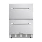 5.1 Cu.Ft 24 In. Built-In Undercounter Double Drawer Refrigerator in Stainless Steel