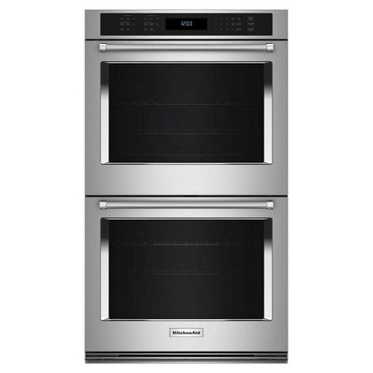 30 In. Double Electric Wall Oven with Convection Self-Cleaning in Stainless Steel