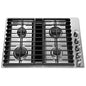 30 In. Gas Downdraft Cooktop in Stainless Steel with 4 Burners