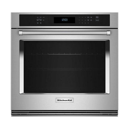 30 In. Single Electric Wall Oven with Convection Self-Cleaning in Stainless Steel