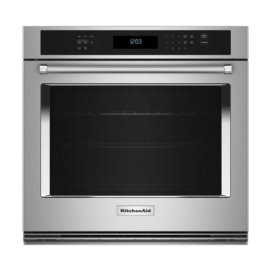 30 In. Single Electric Wall Oven with Convection Self-Cleaning in Stainless Steel