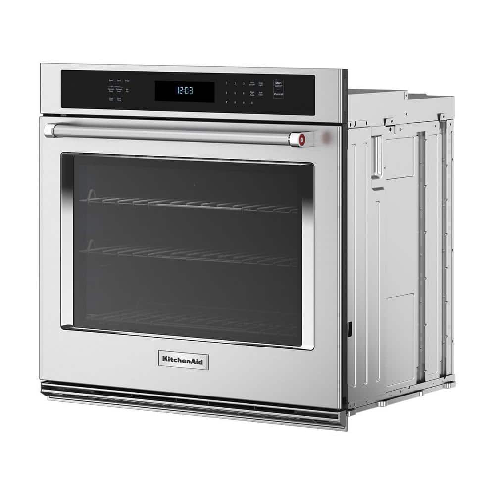 30 In. Single Electric Wall Oven with Convection Self-Cleaning in Stainless Steel