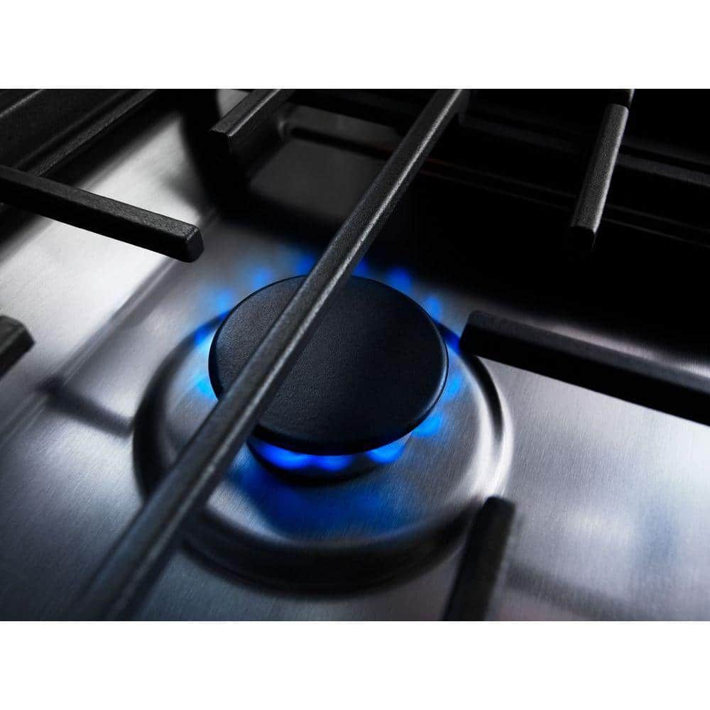 6.4 Cu. Ft. Downdraft Slide-In Dual Fuel Range with Self-Cleaning Convection Oven in Stainless Steel