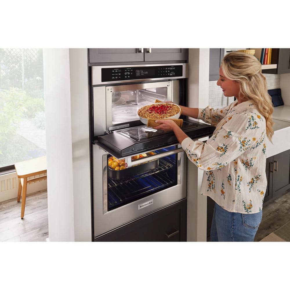 30 In. Electric Wall Oven and Microwave Combo in Stainless Steel with Air Fry Mode