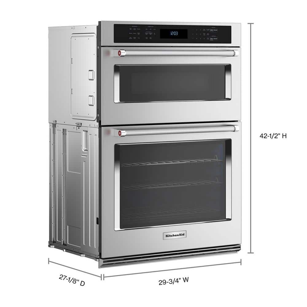 30 In. Electric Wall Oven and Microwave Combo in Stainless Steel with Air Fry Mode