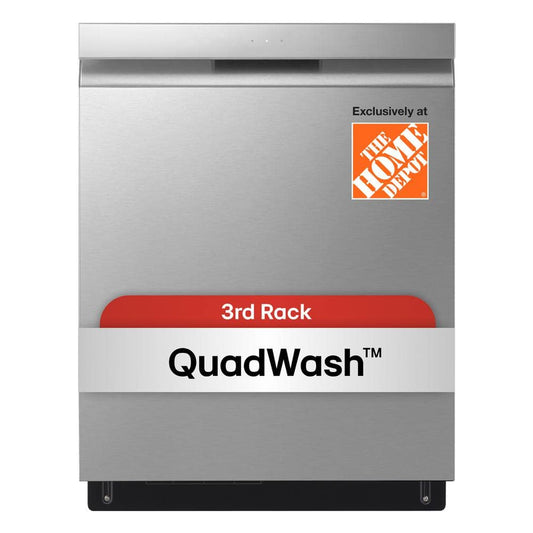 24 In. Top Control Standard Dishwasher with Quadwash in Stainless Steel