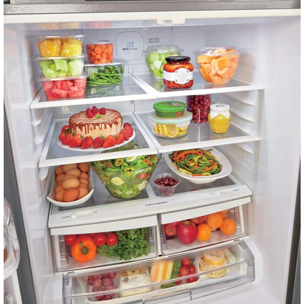 30 In. W 22 Cu. Ft. French Door Refrigerator with Ice Maker in Stainless Steel